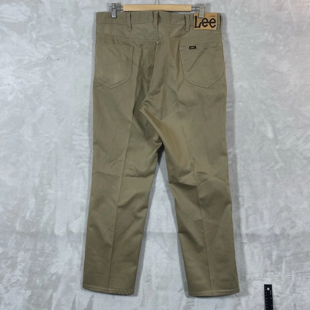 True Vtg 60s Lee Westerner Pants Mens 36x29 Cotton Talon Zipper Green USA Union